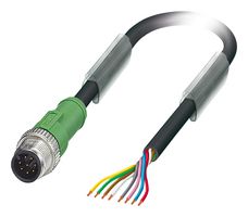 Phoenix Contact 1522503 Sensor Cord, 8P, M12 Plug-Free End, 3M