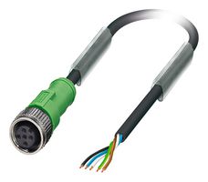 Phoenix Contact 1669822 Sensor Cord, 5P, M12 Rcpt-Free End, 1.5M