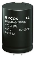 Epcos B43547A5337M000 Cap, 330Μf, 450V, Alu Elec, Snap-In