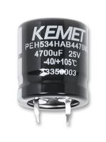 Kemet Peh534Pab3470M2 Cap, 470Μf, 100V, Alu Elec, Snap-In