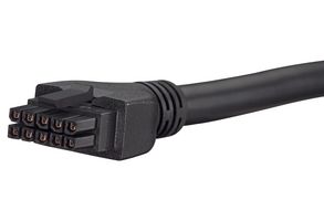 Molex 245132-1020. Cable Assy, 10P Rcpt-Rcpt, 2M, Blk