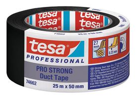 TESA 74662, BLACK, 25M X 50MM