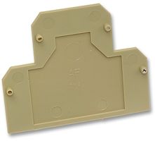 END COVER; For Use With Feed Through Terminal Blocks; Accessory Type End Cover; Product Range -; SVHC No SVHC (15-Jan-2018); Colour Buff; External Length / Height 57mm; Material Polyamide 6.6