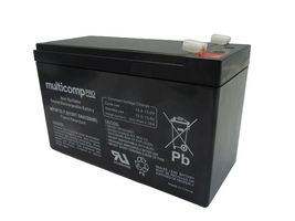 Multicomp Pro Mpuf12-7.5 Rechargeable Batt, 7.2Ah, 12V, Lead Acid