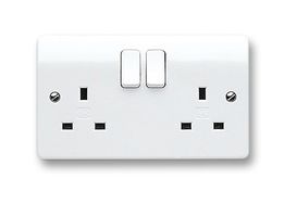 Honeywell K2747Whi Socket Outlet, 2 Gang, 13A