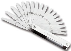 FEELER GAUGE SET, 389M; No. of Blades 13; Blade Length 100mm; Blade Material Steel; Measuring Range Min 0.05mm; Measuring Range Max 1mm; Product Range -