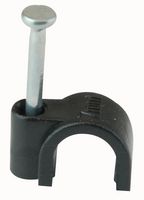 Pro Power Round 7.0Mm Blk Cable Clip, Polyethylene, 7Mm, Black