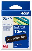 Brother Tze-355 Tape, White On Black, 24Mm W, 8M L