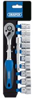 Draper Tools 16371 Socket And Ratchet Set, 12Pc, 3/8