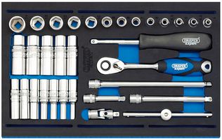 Draper Tools 63532 Socket & Ratchet Set, 32Pc, 1/4